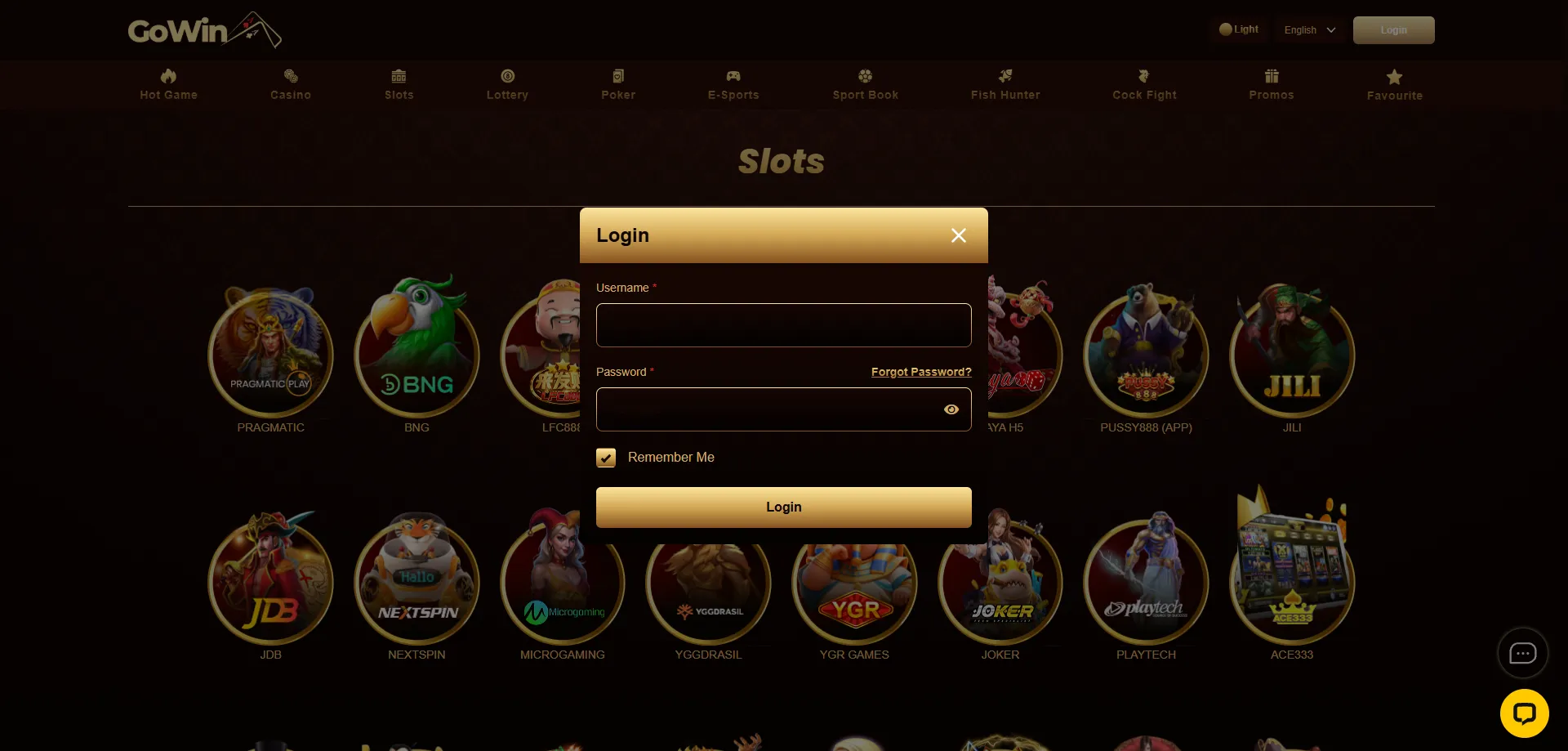 Gowin casino login page — secure account access for BD players